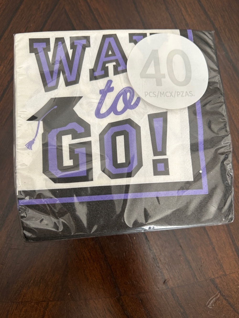Graduation 'Way to Go!' Party Napkins - Black & Purple